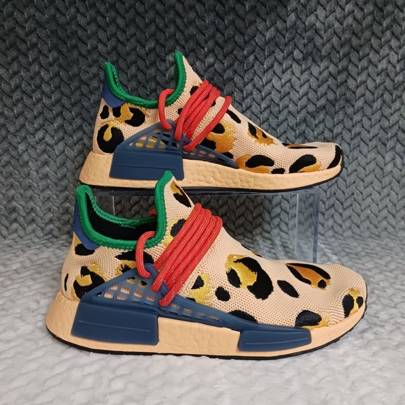 Adidas NMD Hu Boost Pharrell Animal Print Pulse Amber Rare Men's Shoes Size 5